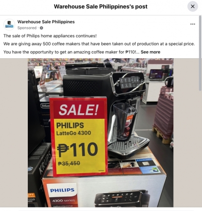 Facebook Scam Coffee Machine